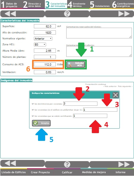 aplicacion efinovaticapp consumo ACS certificado energetico